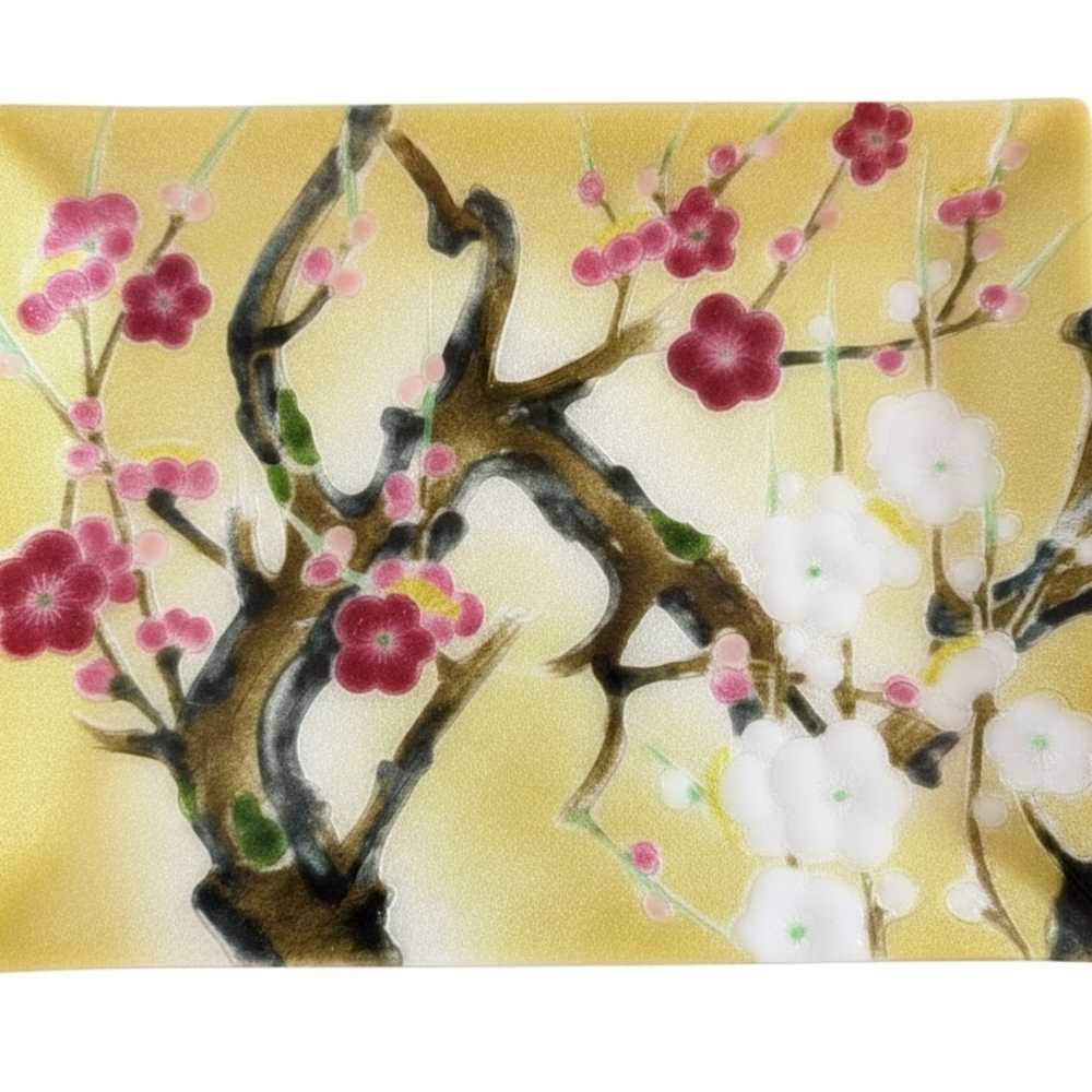 Japanese Cloisonne Decorative Plum Blossom Plate - EUC!